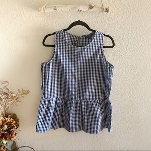 Velvet Heart Black & White Gingham Peplum Top